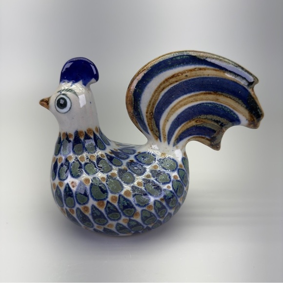 Vintage Signed HandPainted Tonala Mexican Folk Art Pottery Rooster - Picture 3 of 12